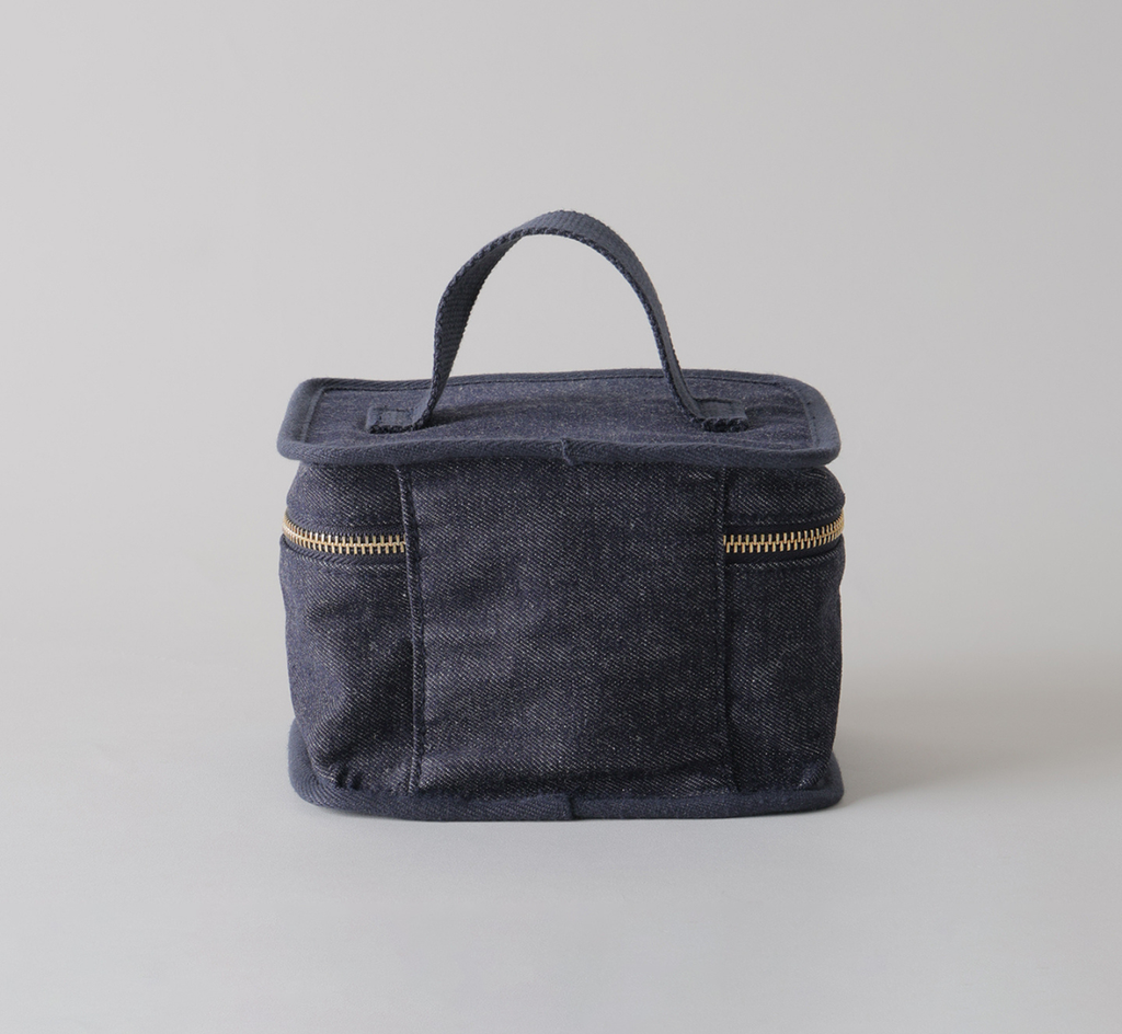 予約販売【新作】BISOU×L'EAU マルチポーチ / デニム / L mini（ネイビー・ライトブルー） - yUKI TAKESHIMA
